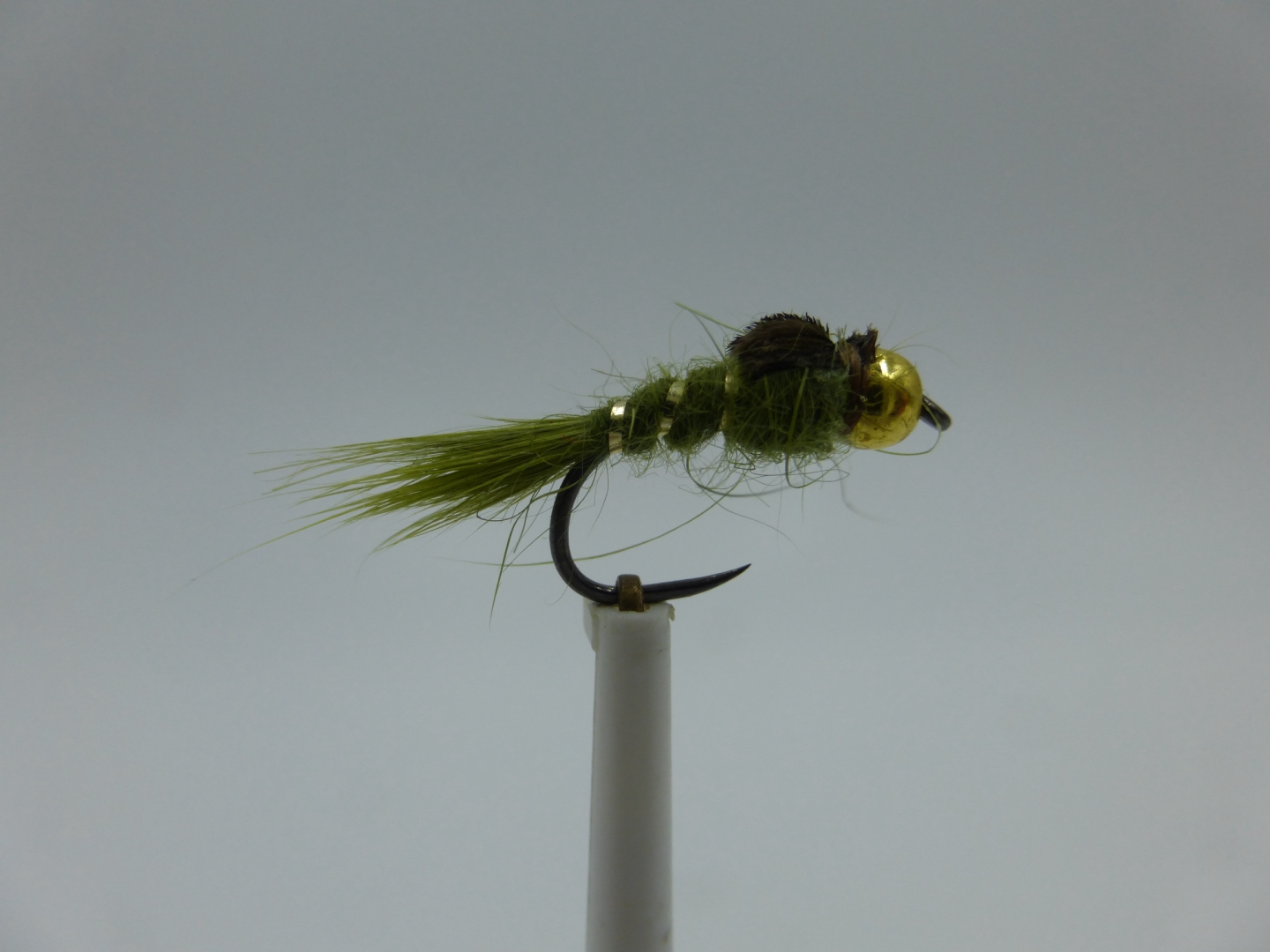 Size 14 Hare,s Ear Olive Bead Head Barbless