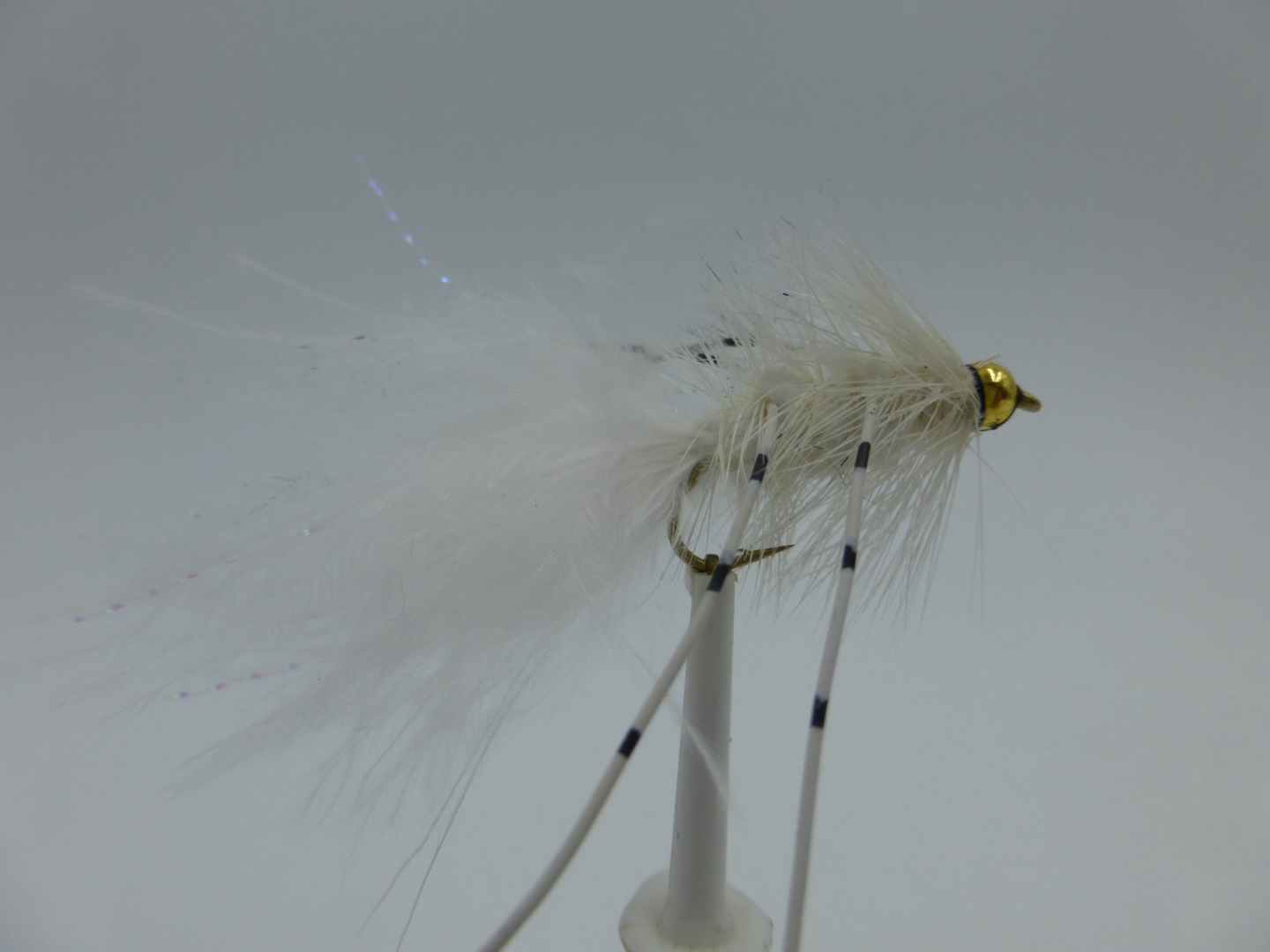 Size 10 Wooly Bugger White Rubber Legs Bead Head