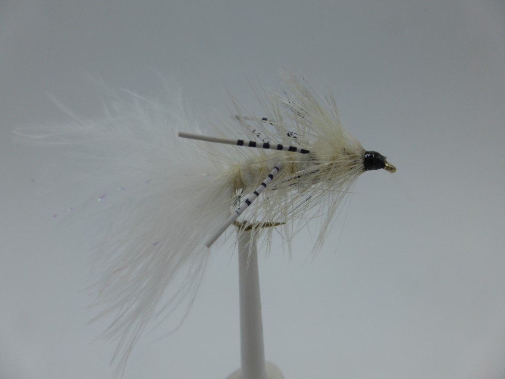 Size 10 Wooly Bugger White Rubber Legs