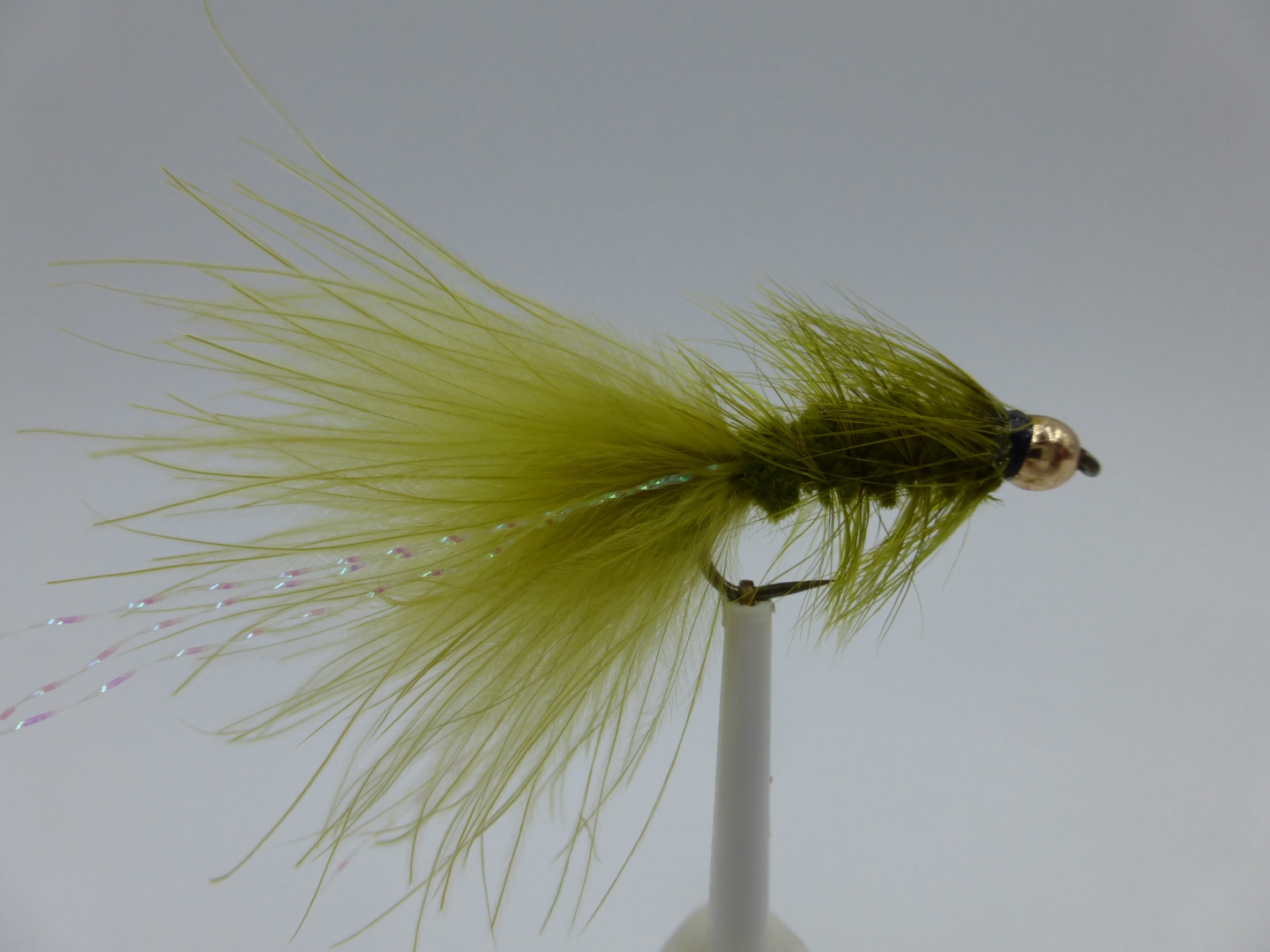 Size 10 Wooly Bugger Olive Bead Head  Barbless