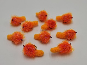 Size 10 Mopster Blob UV Sunburst/Orange Barbless