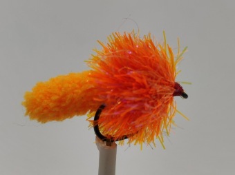Size 10 Mopster Blob UV Sunburst/Orange Barbless