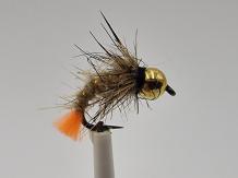 Size 16 Tungsten Hare,s Ear Orange Tag Barbless