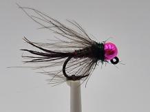Size 16 Tungsten Pheasant Tail CDC Fuchsia Barbless