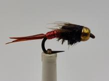 Size 16 Copper John Bead Head Red Barbless
