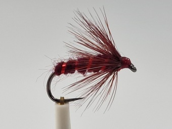 Size 12 Soft Hackle Claret Wet Barbless
