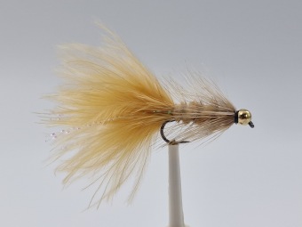 Size 10 Tan Wooly Bugger Tungsten Barbless