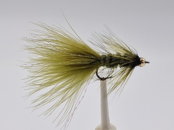 Size 10 Olive Wooly Bugger Tungsten Barbless