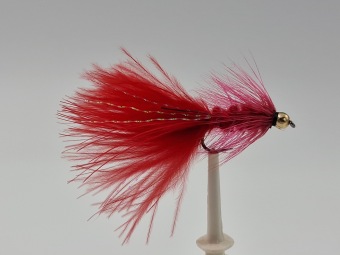 Size 10 Red Wooly Bugger Tungsten Barbless
