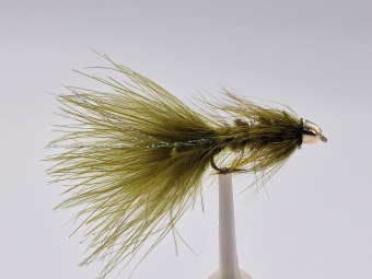 Size 10 Olive Conehead Wooly Bugger Barbless