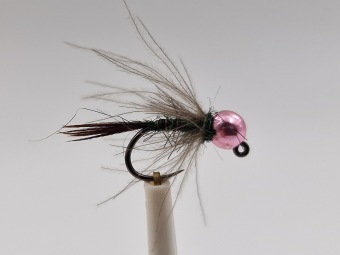 Size 16 Tungsten Pheasant Tail CDC Light Pink Barbless