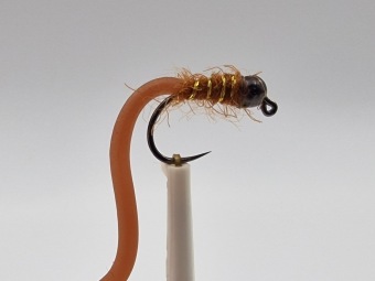 Size 10 Black Tungsten Squirmy Brown Barbless