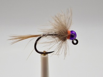 Size 14 Tungsten Silver Purple CDC Barbless
