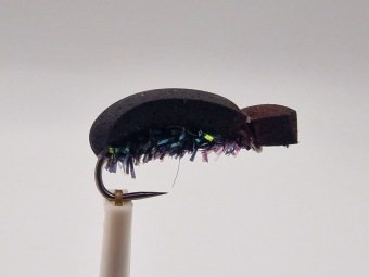 Size 10 Black Sparkle Beetle Barbless