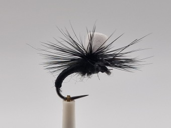 Size 12 Klinkhamer Black Parachute Indicator Barbless