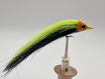 Size 2 Perch Fly Salt Black Chartreuse