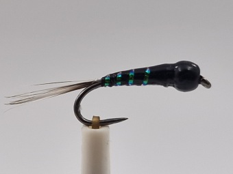 Size 14 Tungsten Black Shadow Perdigon Small Weight Barbless