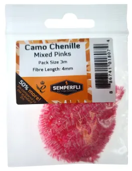 Camo Chenille Mixed Pinks 8 mm