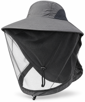 A&M Mosquito Head Net Hat Dark Grey