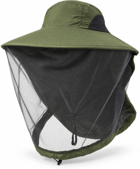 A&M Mosquito Head Net Hat Olive
