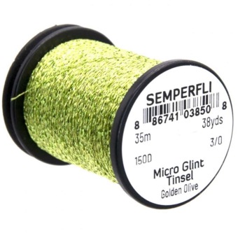 Semperfli Micro Glint Tinsel Golden Olive