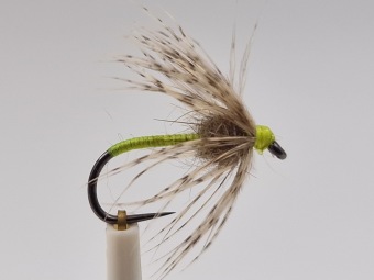 Size 12 Soft Hackle Chartreuse Wet Barbless