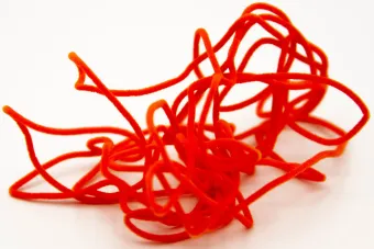 Suede Chenille Fluo Red 1 mm