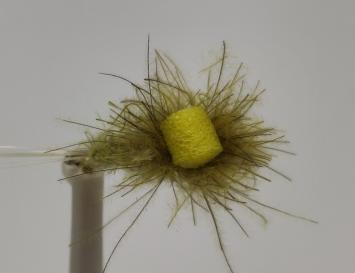 Size 18 Yellow Foam CDC Para Barbless
