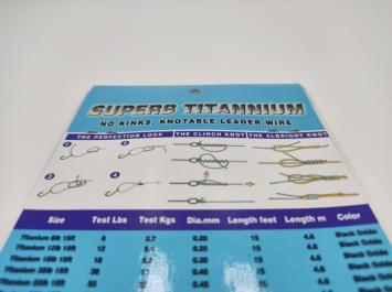 Titanium Single Strand Leader Wire 18 LB - 8,2 kg