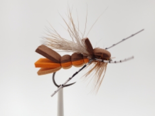 Size 12 Yak Caddis Orange Tan Barbless