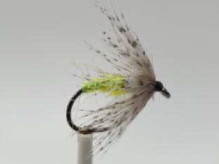Size 12 Fluo Yellow Sparkle Soft Hackle Wet Barbless