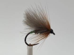 Size 14 CDC Caddis Green Butt Barbless