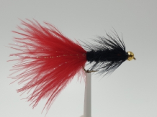 Size 10 Wooly Bugger Black/Red Bead Head