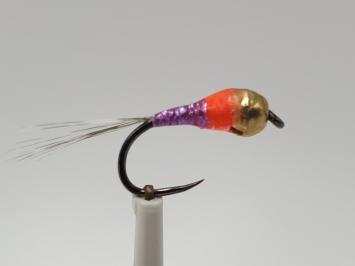Size 10 Tungsten Purple Orange Perdigon Barbless