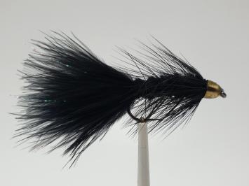 Size 8 Cone head Wooly Bugger Black Barbless