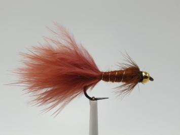 Size 10 Damsel Brown Bead Head Barbless