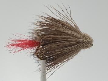 Size 6 Muddler Natural Red Tag Weighted