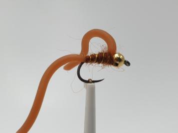 Size 12 Tungsten Squirmy Leg Brown Barbless
