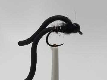 Size 10 Tungsten Squirmy Leg Black Barbless