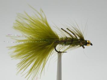 Size 10 Wooly Bugger Olive Rubber Legs Barbless