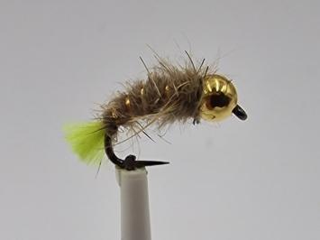 Size 12 Tungsten Hare,s Ear Chartreuse Barbless