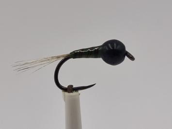 Size 16 Tungsten Quill Olive Perdigon Barbless