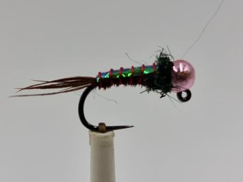 Size 12 Tungsten Flash Back Light Pink Jig Barbless