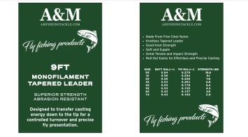 A&M 9 ft Tapered leader 0X