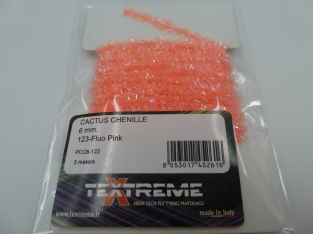 Cactus Chenille 6 mm - 123 Fluo Pink