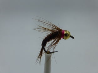 Size 16 Tungsten Tactical PTI Strike Nymph Barbless