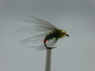 Size 18 Tungsten Tactical Olive Buggy Barbless