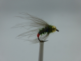 Size 14 Tungsten Tactical Olive Buggy Barbless