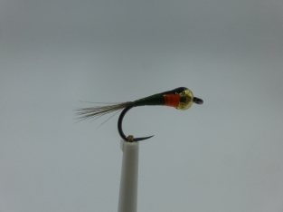 Size 18 Tungsten Olive Perdigon Barbless