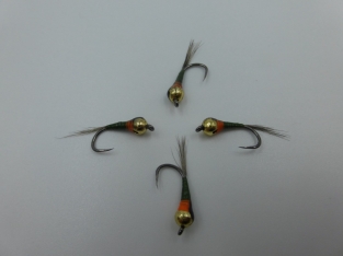 Size 14 Tungsten Olive Perdigon Barbless